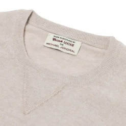 Mj Exclusive: Vintage Crew Inset Sweater In Pure Super Geelong Lambswo