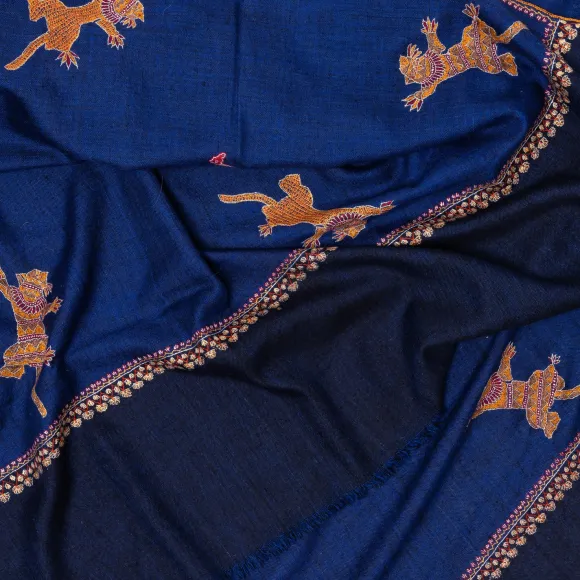 Mj Scarf "Gangtok" Made Of Finest Hand Embroidered Pashmina Cashmere -