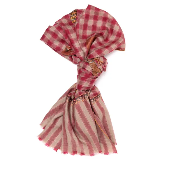 Mj Scarf "Jagalpuri" Made Of Finest Hand Embroidered Pashmina Cashmere