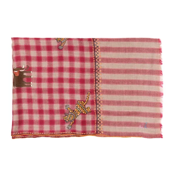 Mj Scarf "Jagalpuri" Made Of Finest Hand Embroidered Pashmina Cashmere