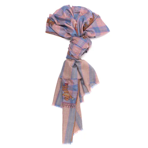 Mj Scarf "Shimla" Made Of Finest Hand Embroidered Pashmina Cashmere -