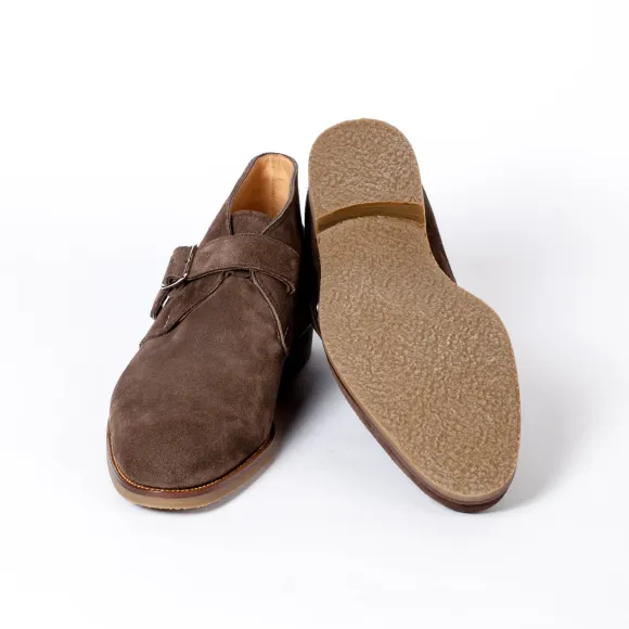 Monk-Bootee Made Of Brown Suede