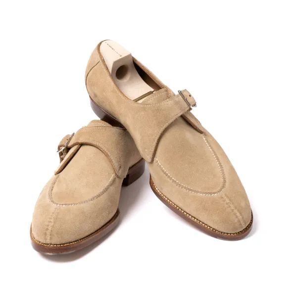 Monk "Split Toe Apron" In Sand Colored Suede Leather - Pure Handwork