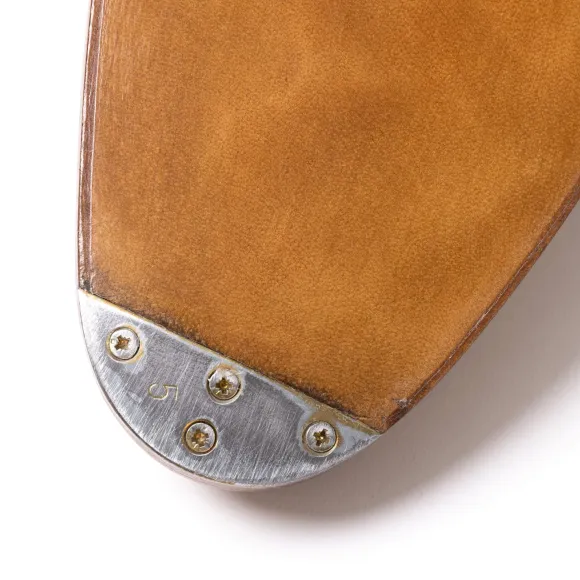 Monk "Split Toe Apron" In Sand Colored Suede Leather - Pure Handwork