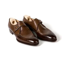 Monk "Split Toe Apron" Made Of Brown Calfskin - Hand-Colored