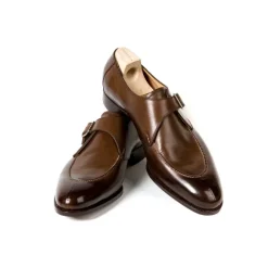 Monk "Split Toe Apron" Made Of Brown Calfskin - Hand-Colored