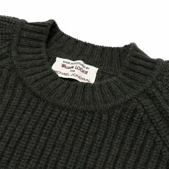 Moss Green Pure Lambswool Sweater "Joss Earl" - 8 Ply