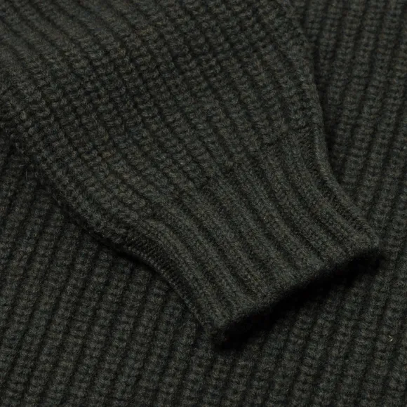 Moss Green Pure Lambswool Sweater "Joss Earl" - 8 Ply
