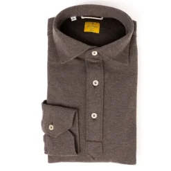 Nougat Brown Polo Shirt "Jfk" Made Of Cotton And Cashmere - Purely Han