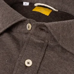Nougat Brown Polo Shirt "Jfk" Made Of Cotton And Cashmere - Purely Han