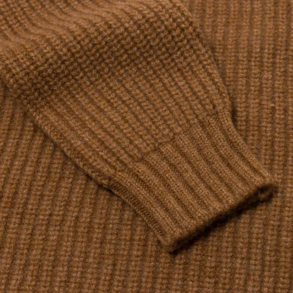 Nougat Brown Sweater "Joss Earl" Made Of Pure Lambswool - 8