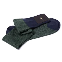 Patterned Knee Sock "Herringbone Pattern" From Merino Wool