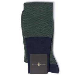 Patterned Knee Sock "Herringbone Pattern" From Merino Wool