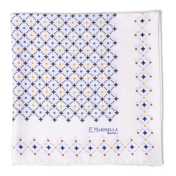 Patterned Pochette In Pure English Silk - Handrolled