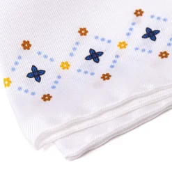 Patterned Pochette In Pure English Silk - Handrolled