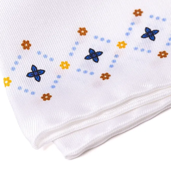 Patterned Pochette In Pure English Silk - Handrolled