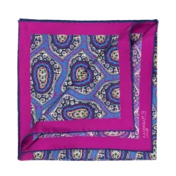 Patterned Pochette In Pure English Silk - Handrolled