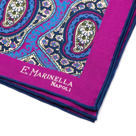 Patterned Pochette In Pure English Silk - Handrolled