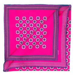 Patterned Pochette In Pure English Silk - Handrolled