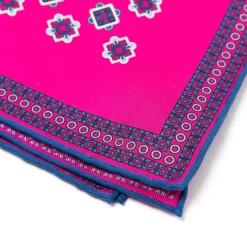 Patterned Pochette In Pure English Silk - Handrolled