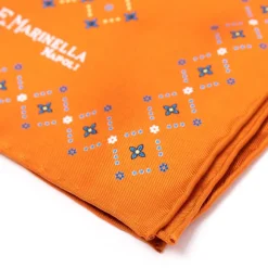 Patterned Pochette In Pure English Silk - Handrolled
