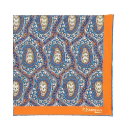 Patterned Pochette In Pure English Silk - Handrolled