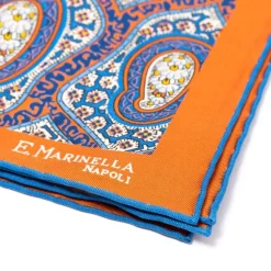 Patterned Pochette In Pure English Silk - Handrolled