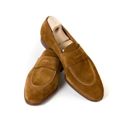 Pennyloafer "Dress" Made Of Light Brown Suede Leather
