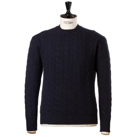 Plait Jumper "Chirnside Cable" In Pure Scottish 4 Ply Cashmere Sweater