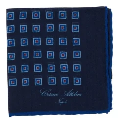 Pure Wool Pocket Square "Medaglioni Incornicato