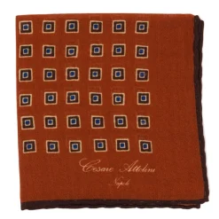 Pure Wool Pocket Square "Medaglioni Incornicato
