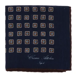Pure Wool Pocket Square "Medaglioni Incornicato
