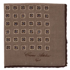 Pure Wool Pocket Square "Medaglioni Incornicato