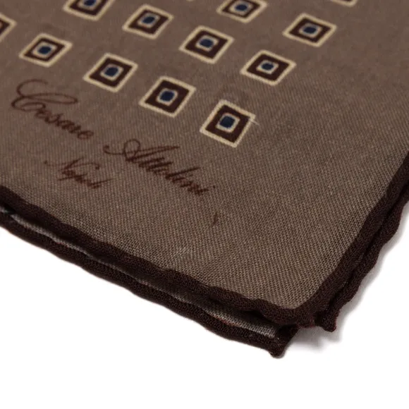 Pure Wool Pocket Square "Medaglioni Incornicato