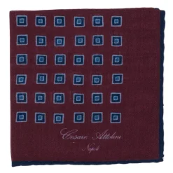 Pure Wool Pocket Square "Medaglioni Incornicato