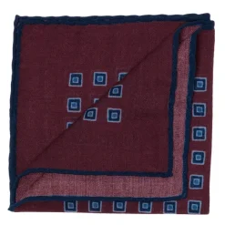 Pure Wool Pocket Square "Medaglioni Incornicato