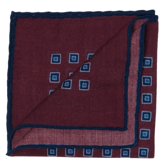 Pure Wool Pocket Square "Medaglioni Incornicato