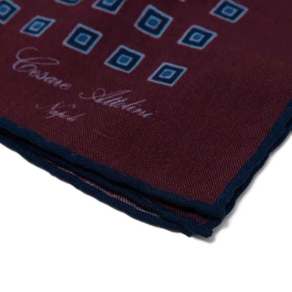 Pure Wool Pocket Square "Medaglioni Incornicato