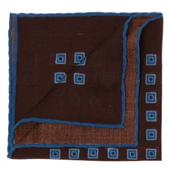 Pure Wool Pocket Square "Medaglioni Incornicato