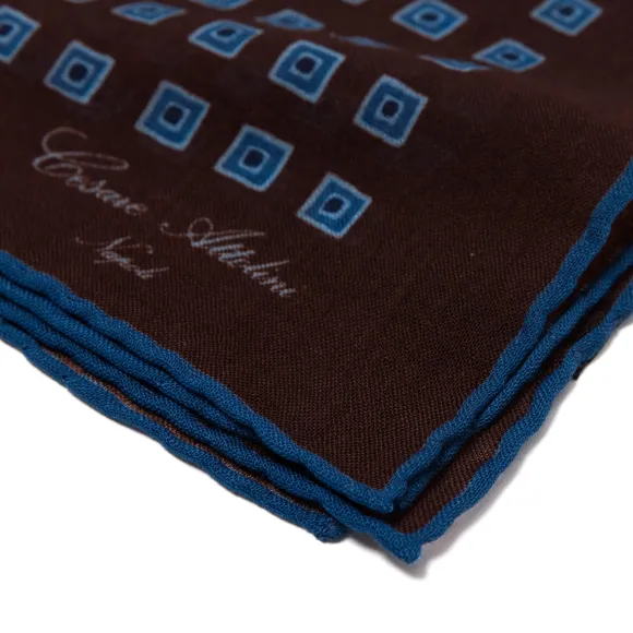 Pure Wool Pocket Square "Medaglioni Incornicato