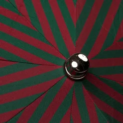 Red And Green Striped Telescopic Umbrella
