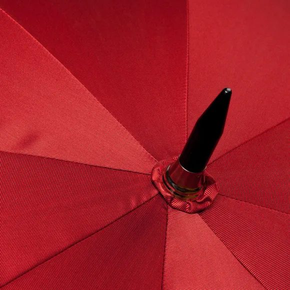 Red Sporty Umbrella With Hand-Sewn Leather Handle