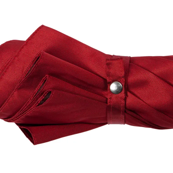 Red Sporty Umbrella With Hand-Sewn Leather Handle