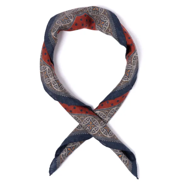 Rosi Collection X Mj: Cotton And Silk "Polka Dot Neck-Square" Scarf