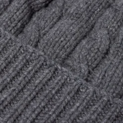 Rosi Collection X Mj: Knitted Hat "Cable Beanie" In Pure Cashmere