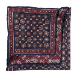 Rosi Collection X Mj: Pocket Square "Medallion Double Print" In Pure S