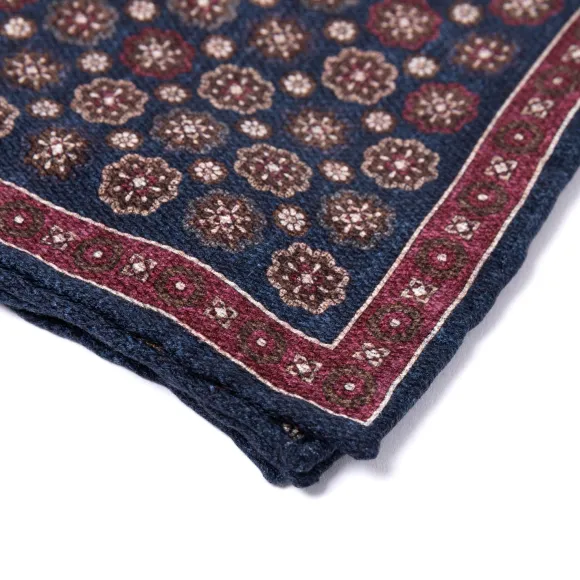 Rosi Collection X Mj: Pocket Square "Medallion Double Print" In Pure S