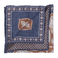 Rosi Collection X Mj: Pocket Square "Paisley Square Double Print" In P