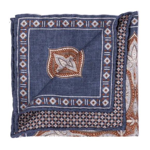 Rosi Collection X Mj: Pocket Square "Paisley Square Double Print" In P