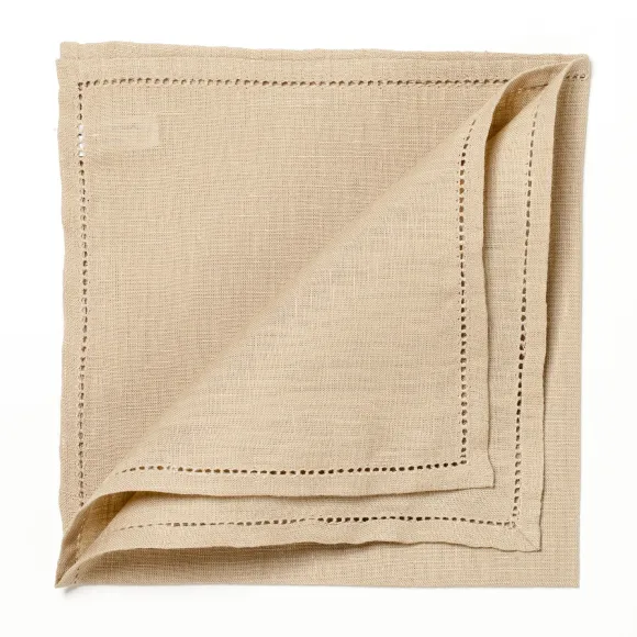 Sand-Colord Linen Pocket Square "Jour Venise"